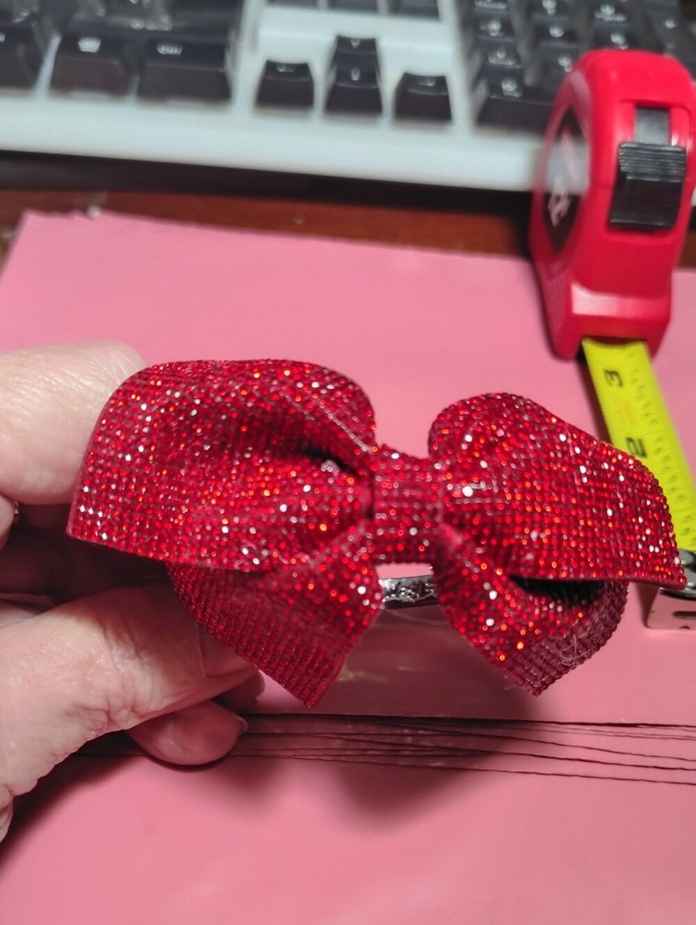 New Without Tag Betsey Johnson Red Rhinestone Bangle Bracelet Inscribed